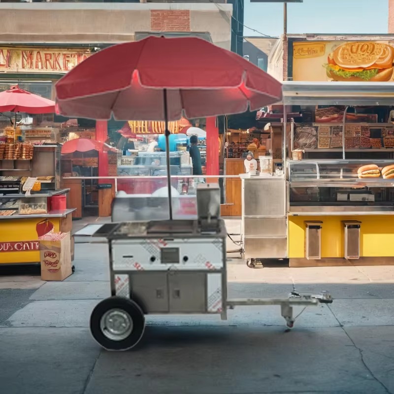 Compact Mobile Snack Food Cart - đánh giá và giá Hot Dog Vending Cart