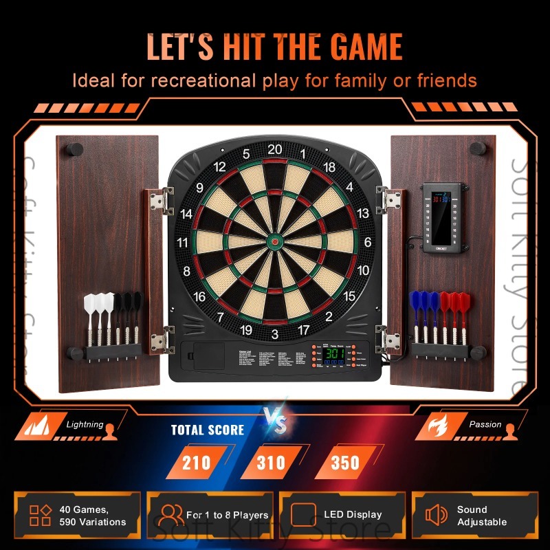 Dartboard and Cabinet Set Hide - đánh giá và giá Electronic Dartboard Cabinet