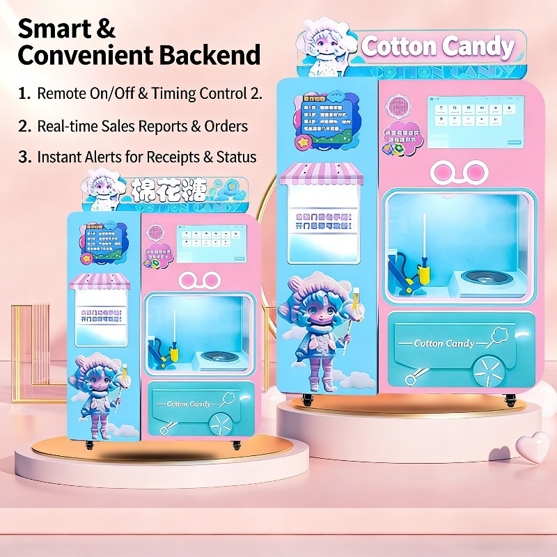 FOB Automatic Cotton Candy Ven - đánh giá và giá Vending Machine Qr Code